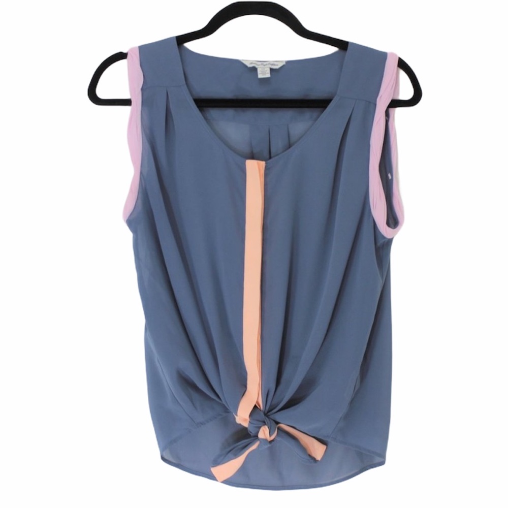 AMERICAN EAGLE Crop Tie Front Tank S